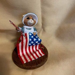 Stitching the Stars & Stripes Hallmark's Tender Touches Figurine